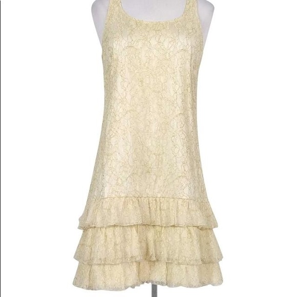 Alice + Olivia Dresses & Skirts - Alice and Olivia gold lace dress mini dress